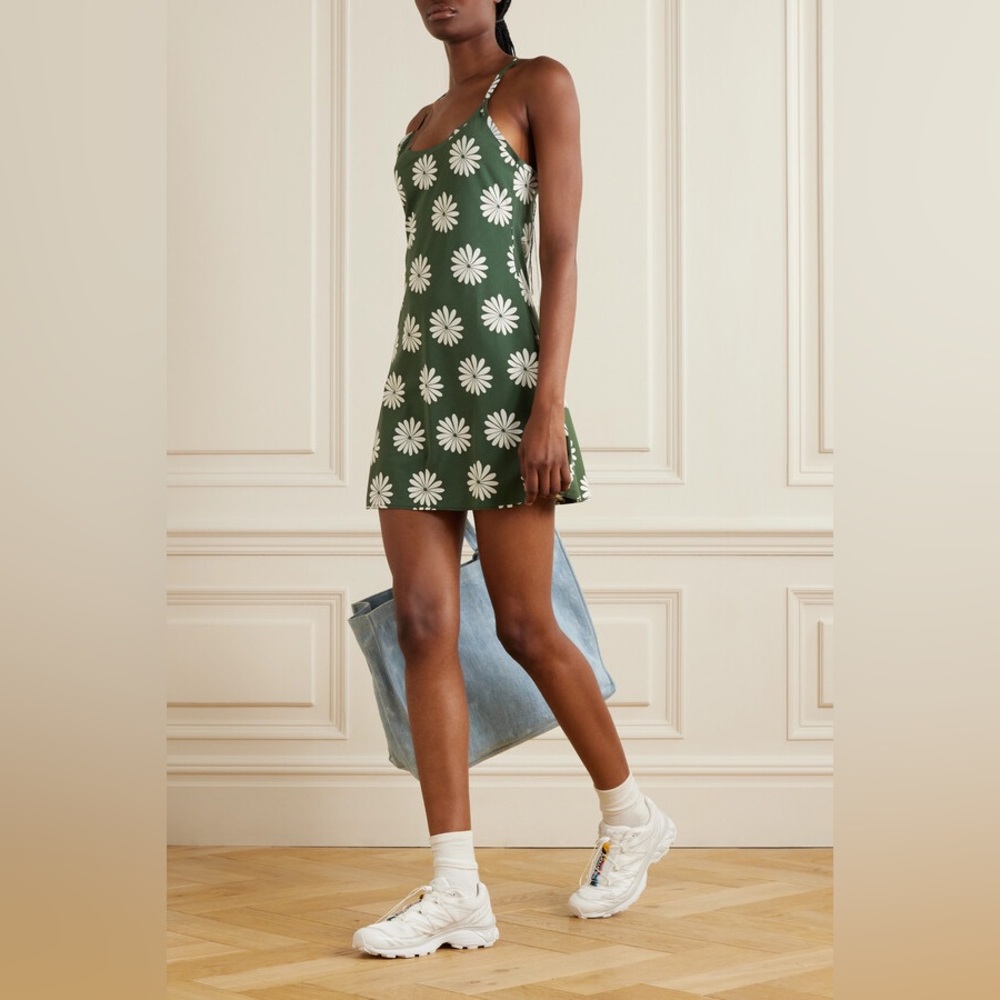Outdoor Voices Green Flower Exercise Dress